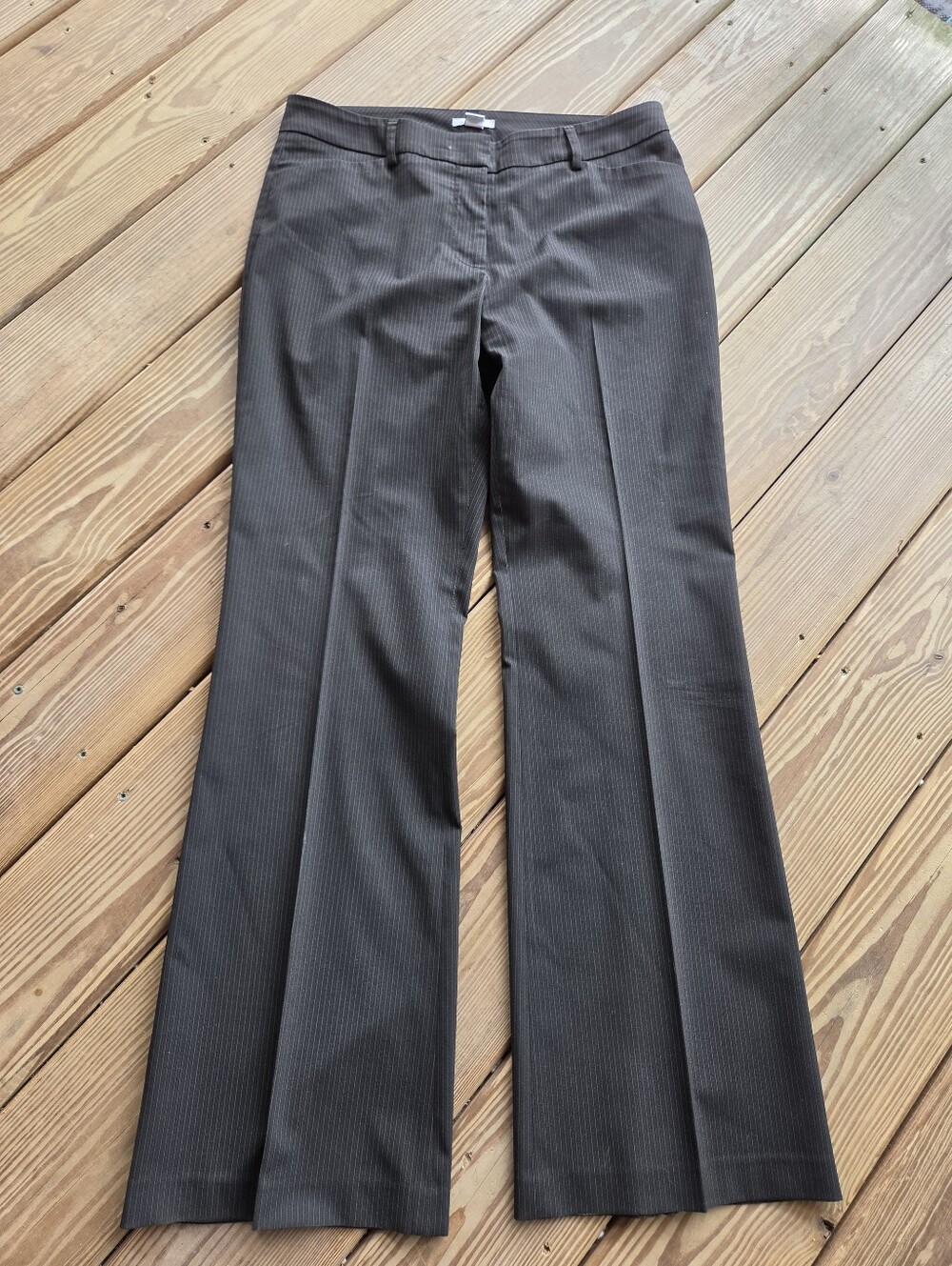 Bar III Gray Pinstripe Trouser Pants Wide Leg Dress Slacks Size 12
